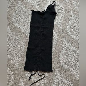 Black one shoulder stretchy tube dress
